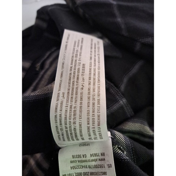 Abercrombie & Fitch Women Shirt Dress Size M Black Plaid Button Up Long Sleeve - Picture 5 of 6
